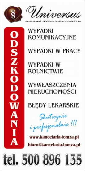 ODSZKODOWANIA za wypadki, błędy medyczne, i inne zdarzenia losowe