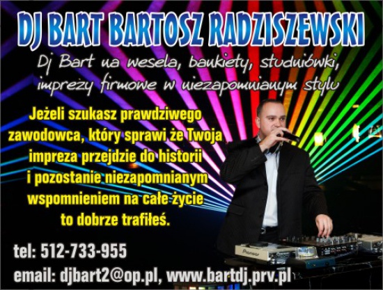 Dj Bart na wesele poprawiny Białystok podlaskie okolice