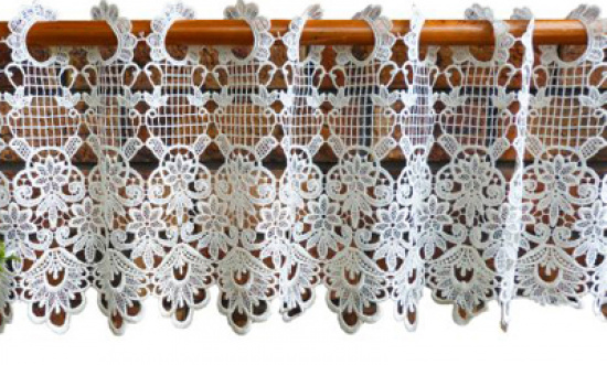 Kremowa zazdrostka gipiurowa 180x30cm ornament poliester